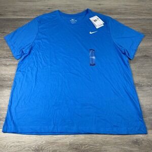 Nike‎ Crewneck Short Sleeve Classic Fit T-Shirt AR6029-435 Blue Size XXL Men's